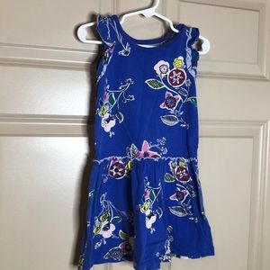 Blue floral size 4 drop waist dress